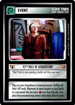 1999 Decipher Star Trek Rules of Acquisition #NNO 47th Rule of Acquisition Front