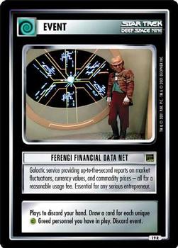 2001 Decipher Star Trek Holodeck Adventures #19 Ferengi Financial Data Net Front