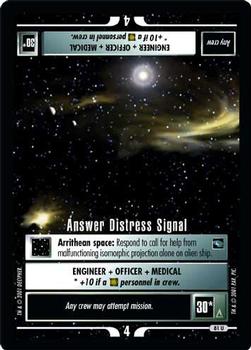 2001 Decipher Star Trek Voyager #81 Answer Distress Signal Front