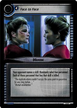 2003 Decipher Star Trek 2nd Edition Energize Expansion #2R9 Face to Face (Dilemma) Front