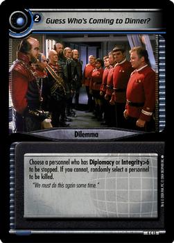 2004 Decipher Star Trek 2nd Edition Necessary Evil #15 Guess Who's Coming to Dinner? Front