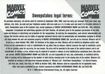 1995 Fleer Marvel Overpower #NNO Winning the overpower sweepstakes Back