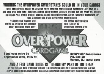 1995 Fleer Marvel Overpower #NNO Winning the overpower sweepstakes Front