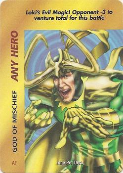 1995 Fleer Marvel Overpower #AF Any Hero - God of Mischief Front