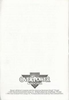 1995 Fleer Marvel Overpower #NNO Cyclops [Rules of Play] Back