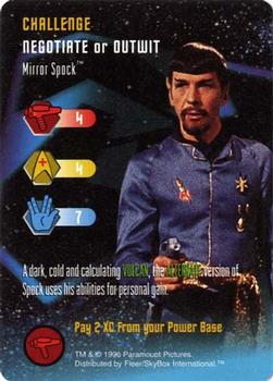 1996 Fleer/SkyBox Star Trek Starfleet Maneuvers #NNO Mirror Spock - Challenge - Negotiate or Outw Front