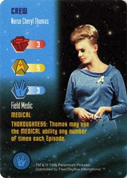 1996 Fleer/SkyBox Star Trek Starfleet Maneuvers #NNO Nurse Cheryl Thomas - Crew Front