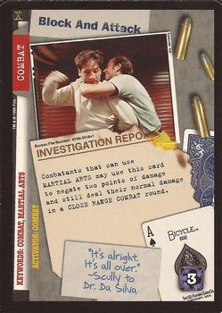 1996 US Playing Card Co. The X Files CCG #018 Block And Attack Front