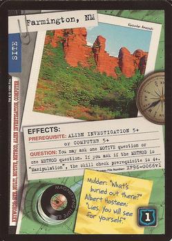 1996 US Playing Card Co. The X Files CCG #066 Farmington, NM Front