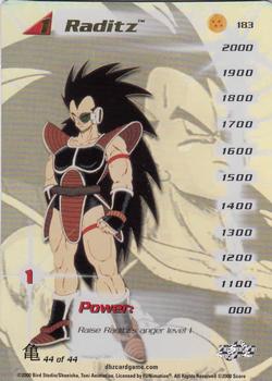 2000 Score Dragon Ball Z Saiyan Saga #183 Raditz Front