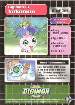 1999 Upper Deck Digimon Series 1 #6 3  Sora & Yokomon Back