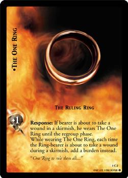 2001 Decipher Lord of the Rings CCG: Fellowship of the Ring #1C2 The One Ring, The Ruling Ring Front