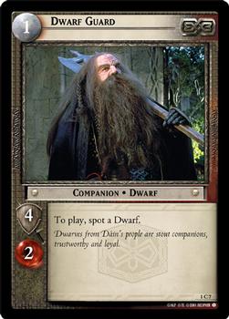 2001 Decipher Lord of the Rings CCG: Fellowship of the Ring #1C7 Dwarf Guard Front