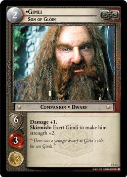2001 Decipher Lord of the Rings CCG: Fellowship of the Ring #1R13 Gimli, Son of Gl¢in Front