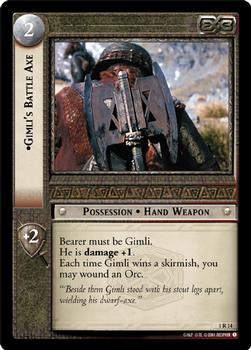 2001 Decipher Lord of the Rings CCG: Fellowship of the Ring #1R14 Gimli's Battle Axe Front