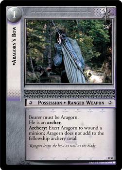2001 Decipher Lord of the Rings CCG: Fellowship of the Ring #1R90 Aragorn's Bow Front