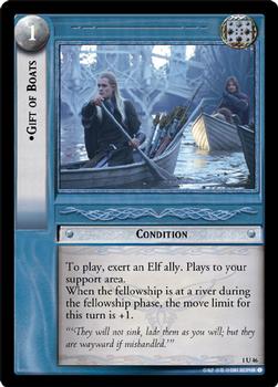 2001 Decipher Lord of the Rings CCG: Fellowship of the Ring #1U46 Gift of Boats Front