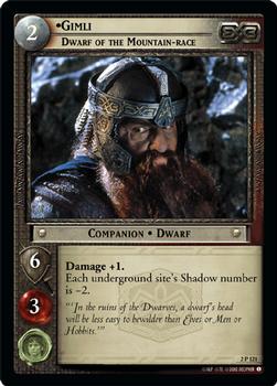 2002 Decipher Lord of the Rings CCG: Mines of Moria #2P121 Gimli, Dwarf of the Mountain-race Front
