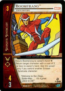 2004 Upper Deck Entertainment Marvel Vs. System Web of Spider-Man #MSM-071 Boomerang (Matthew Smith) Front