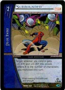 2004 Upper Deck Entertainment Marvel Vs. System Web of Spider-Man #MSM-162 Surrounded (Spider-Man / Mysterio) (Steve Rude) Front