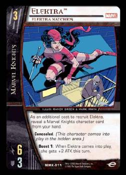 2005 Upper Deck Entertainment Marvel Vs. System Marvel Knights #MMK-011 Elektra: Elektra Natchios (Randy Green & Mark Irwin) Front