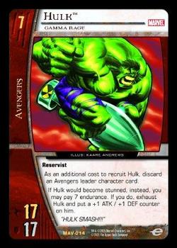 2005 Upper Deck Entertainment Marvel Vs. System The Avengers #MAV-014 Hulk: Gamma Rage (Kaare Andrews) Front
