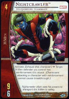 2005 Upper Deck Entertainment Marvel Vs. System The X-Men Starter #MXS-006 Nightcrawler: Teleporting Teammate Front