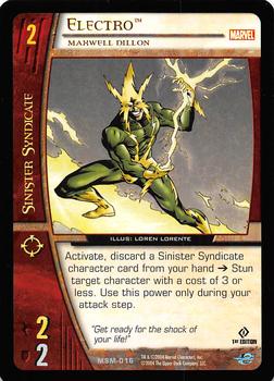 2004 Upper Deck Entertainment Marvel Vs. System Web of Spider-Man - 1st Edition #MSM-016 Electro: Maxwell Dillon (Fabiano Neves) Front