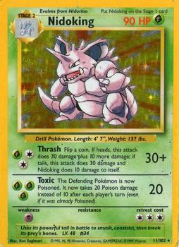 Carte Pokémon NIDOKING #34 English Card Artbox 1999 STICKER NEUF