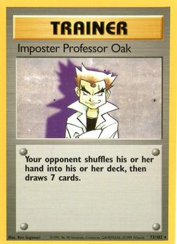1999 Pokemon Base Set #73/102 Imposter Professor Oak Front