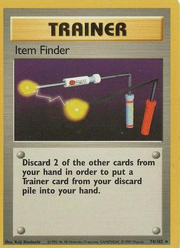 1999 Pokemon Base Set #74/102 Item Finder Front