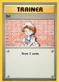 1999 Pokemon Base Set #91/102 Bill Front