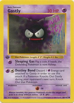 1999 Pokemon Base Set 1st Edition #50/102 Gastly Front