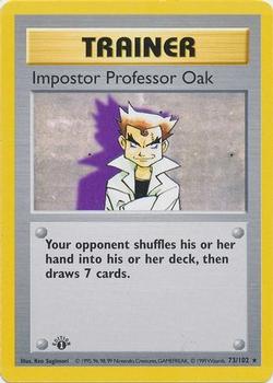 1999 Pokemon Base Set 1st Edition #73/102 Impostor Professor Oak Front