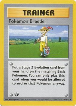 1999 Pokemon Base Set 1st Edition #76/102 Pokémon Breeder Front