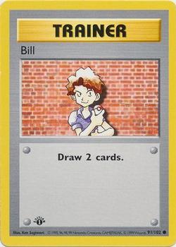 1999 Pokemon Base Set 1st Edition #91/102 Bill Front