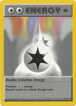 1999 Pokemon Base Set 1st Edition #96/102 Double Colorless Energy Front