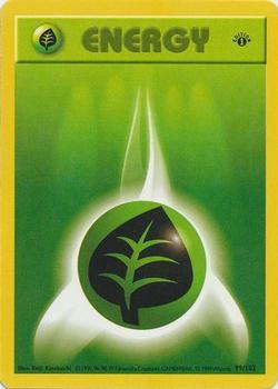 1999 Pokemon Base Set 1st Edition #99/102 Grass Energy Front