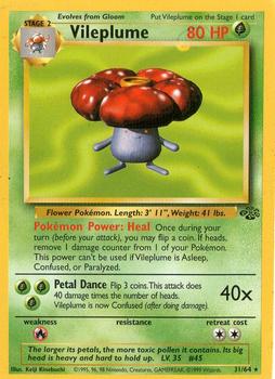 1999 Pokemon Jungle #31/64 Vileplume Front