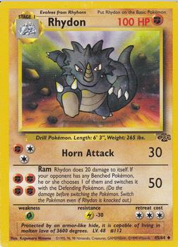 1999 Pokemon Jungle #45/64 Rhydon Front