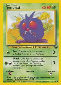1999 Pokemon Jungle #63/64 Venonat Front