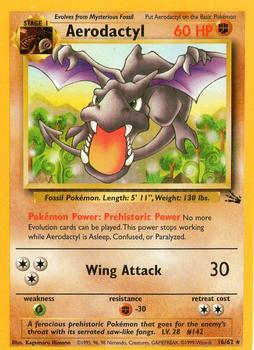 1999 Pokemon Fossil #16/62 Aerodactyl Front