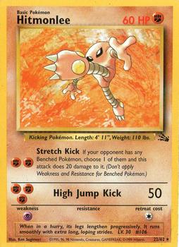 1999 Pokemon Fossil #22/62 Hitmonlee Front