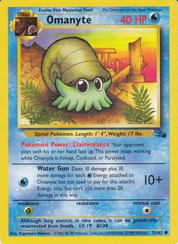 1999 Pokemon Fossil #52/62 Omanyte Front