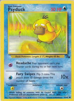 1999 Pokemon Fossil #53/62 Psyduck Front