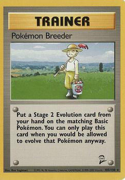 2000 Pokemon Base Set 2 #105/130 Pokémon Breeder Front