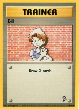 2000 Pokemon Base Set 2 #118/130 Bill Front