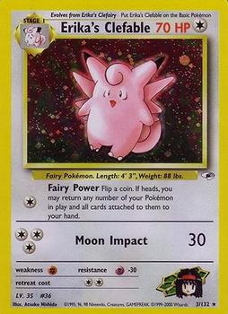 2000 Pokemon Gym Heroes #3/132 Erika's Clefable Front