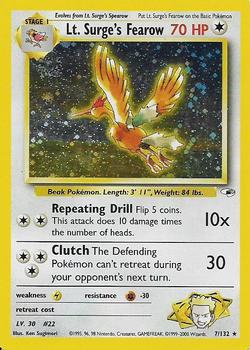 2000 Pokemon Gym Heroes #7/132 Lt. Surge's Fearow Front