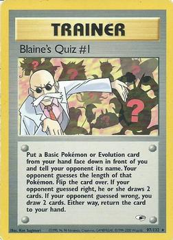 2000 Pokemon Gym Heroes #97/132 Blaine's Quiz #1 Front